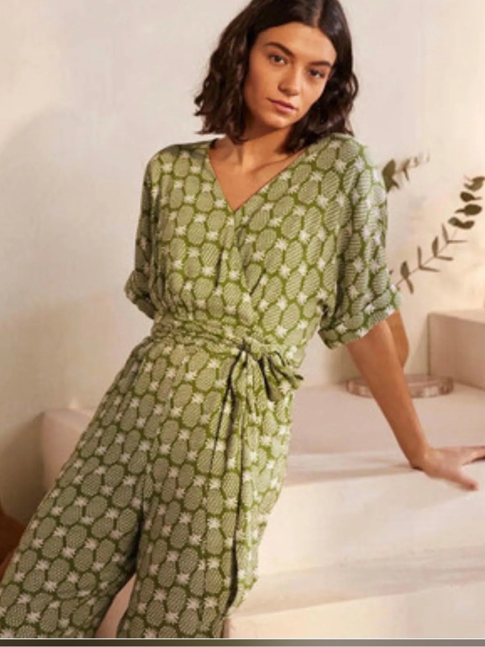 BODEN Green pineapple Jumpsuit